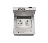Presa da pavimento a scomparsa, AC 250 V, 16 A, impermeabile, in acciaio inox, con due prese europee, per casa, uffici e giardino