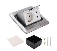 Presa da Pavimento Scatola da Pavimento Impermeabile Assemblaggio Pop Out 16A 2 Porte Sigillatura Semplice Sentire L'uso Sicurezza Durevole Argento Rimbalzo Presa da Pavimento 250 V