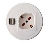 Techly Presa da Scrivania ad Incasso con 2 Prese USB