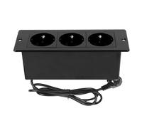 Presa da tavolo a scomparsa con 2 USB, 3 prese, presa da tavolo con cavo da 1,8 m, per uffici, camera da letto, aule, posti di lavoro (nero, 3AC)