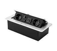 Presa da tavolo a scomparsa, presa pop-up, con 2 LAN EU HDMI e 5 V 2 A, caricatore USB Typec per salotti, uffici, pavimenti, piani di lavoro e tavoli