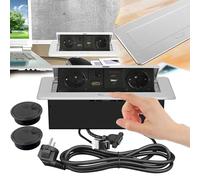 Presa da tavolo, da incasso, presa da tavolo con USB 2 EU LAN, HDMI e USB tipo Max 20 W, ricarica intelligente, presa USB con 2 coprifori per ufficio, cucina