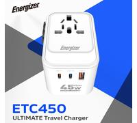 Energizer PRESA DA VIAGGIO INTERNAZ.PD45W 2 USB C 1 X USB A TRAVEL PLUG