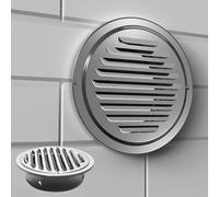 Presa d'aria esterna, griglia con feritoia a 45° a parete for canalizzazione piatta, rete, for aspiratori da bagno Aria condizionata Cucina Camper(125mm4.9in)