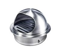 Presa d'aria rotonda in acciaio inossidabile 304 con rete zanzariera per presa d'aria per cucina, camera da letto, bagno, ufficio (colore: argento, 300 mm)