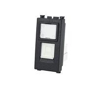 Presa Dati RJ45 CAT6 LAN Nero Con Coperchio Compatibile con Vimar Arke