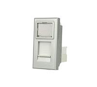 Presa Dati RJ45 CAT6 LAN SILVER Con Coperchio, Compatibile con Bticino Axolute