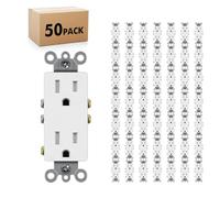 Presa Decora, 15A 125 Volt, resistente alla manomissione, bianco terra UL Listed micmi (15A bianco, 50 pezzi)