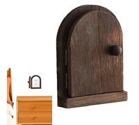 presa decorativa cover - wooden outlet plates | fairy door design protective frame with button decor, easy install no drilling for household kitchen bedroom living room wall decoration