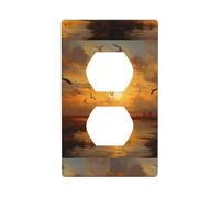 Presa Decorativa Piastra Da Parete HHGFASD Uccelli Migratori Prima del Tramonto Modello Decorazione Della Casa Flessibile ed Elastico per Cucina Soggiorno Camera Da Letto