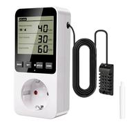 Presa di controllo della temperatura, 250 V con sonda, timer digitale, termostato per serra, frigorifero, acquario, terrario, rettili