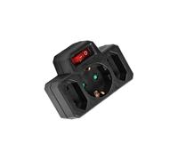 Presa di conversione da 1 a 3, con interruttore, ideale per adattare collegamenti elettrici in impianti domestici o professionali.