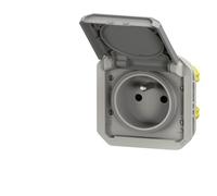 presa di corrente - 2p+t - grigio - componibile - legrand plexo 069551l