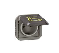Presa di corrente 2p+t - impermeabile - verde - antracite - Legrand 069885l