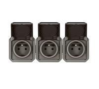 presa di corrente - 3 x 2p+t - orizzontale - antracite - componibile - legrand plexo 069844l