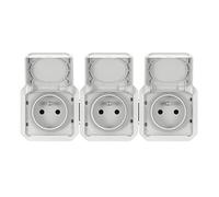 presa di corrente - 3 x 2p+t - orizzontale - bianco - componibile - legrand plexo 069644l