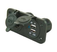 Presa di corrente a 12 V incorporata con doppia porta USB e accendisigari