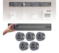 Presa Di Corrente Da Binario Da 8000W, Binario Da 40/50/60/75/100cm E Adattatore Multifunzionale A Tre Fori, Multipresa Da Parete, Prolunga Per Presa Rimovibile, Per Cucina E Ufficio(100CM)