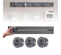 Presa Di Corrente Da Binario Da 8000W, Binario Da 40/50/60/75/100cm E Adattatore Multifunzionale A Tre Fori, Multipresa Da Parete, Prolunga Per Presa Rimovibile, Per Cucina E Ufficio(40CM)