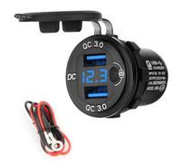 Presa di corrente per auto da 12V/24V, doppia presa di corrente USB per auto QC3.0 con cavo Display a LED e interruttore per auto
