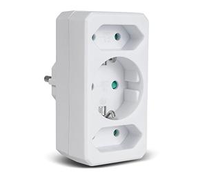 Presa di corrente tripla presa tedesca adattatore, 1 x 16 A 2 x 2,5 A connettore