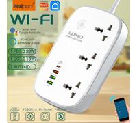 Presa di prolunga universale Tuya WiFi Smart Power Strip con protezione da sovratensione Spina UK/US 4USB TypeC Ricarica rapida compatibile con Al