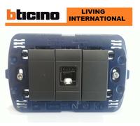 presa di rete dati rj45 cat6 bticino living international nero con supporto