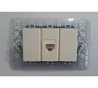 presa di rete dati rj45 cat6 bticino matix bianco con supporto, viti e tappi
