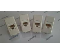 presa di rete dati rj45 cat6 bticino matix bianco + supporto 4P viti e placca