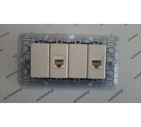 presa di rete dati rj45 cat6 bticino matix bianco + supporto 4P viti e placca