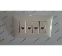 presa di rete dati rj45 cat6 bticino matix bianco + supporto 4P viti e placca