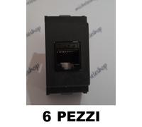 presa di rete dati rj45 cat6 compatibile vimar idea nero completa di supporto 4p