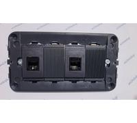 presa di rete dati rj45 cat6 compatibile vimar idea nero completa di supporto 4p
