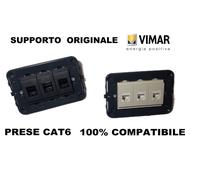 presa di rete dati rj45 cat6 vimar idea nero o bianco con supporto 3P e viti