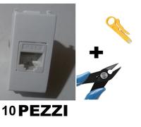 presa di rete dati rj45 cat6 vimar plana bianco completa di supporto 4P e viti
