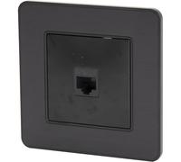 Presa di rete RJ45 completa - categoria 6 - metallo nero spazzolato - gamma Kouro - Zenitech