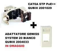 presa di rete schermata rj45 cat6A STP QUBIX compatibile gewiss system 20 bianco