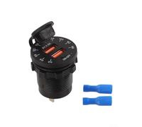 Presa di ricarica doppia USB da 60 W con interruttore voltmetro LED, ricarica rapida .0 e TYPE-Cs PD, schermo di visualizzazione della tensione e pulsante di accensione per auto, moto, UTV Barca
