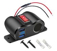 Presa di ricarica USB da 36 W, aggiornata da 12 V, pannello con presa accendisigari da 180 W, display a voltmetro LED, con interruttore a pulsante separato QC3.0, presa per camper, barche
