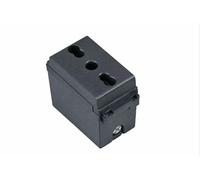 Presa di Sicurezza Bivalente “ARC” 250V - Standard Italiano/Tedesco (Bipasso + Schuko) - 1 Modulo Grigio Scuro - Compatibile Cestello ARC e BTicino Living - LEMAG SRL