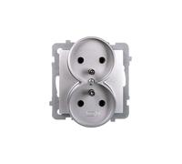 Presa doppia AS con/e argento GP-2GRZ/m/18