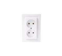 Presa doppia Asfora b/u bianca con telaio EPH9700221