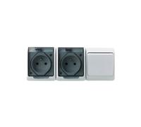 Presa doppia con/e connettore 2x2P+Z+ HERMES 0327-21
