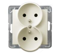 Presa doppia con terra senza placca ECRU IMPRESJA GP-2YRZ/M/27