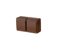 Presa doppia ermetica con/u 16A IP44 marrone HERMES 0322-06