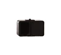 Presa doppia ermetica con/u 16A IP44 nero cedro NT230H05