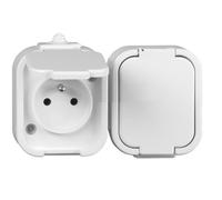 Presa doppia ermetica con/u IP44 con AMBRA GNt-6B BI