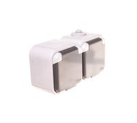 Presa doppia ermetica con/u IP44 DELFIN GNH-2DZ/30/w