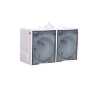 Presa doppia ermetica con/u sportello IP44 LAMBDA GNH-2LZ/00/d