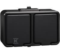 Presa doppia esterna con terra IP44 nera CEDAR NT230H05